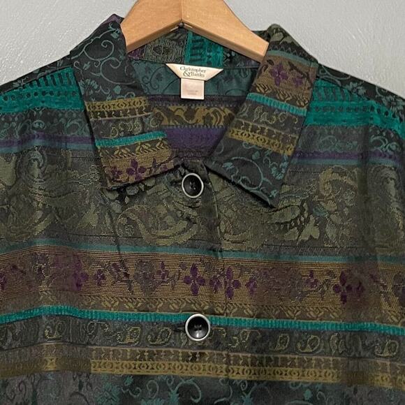 Satin Tapestry Jacket Size Large Dark Romantic Whimsigoth Witchy Artsy Brocade - Picture 4 of 13